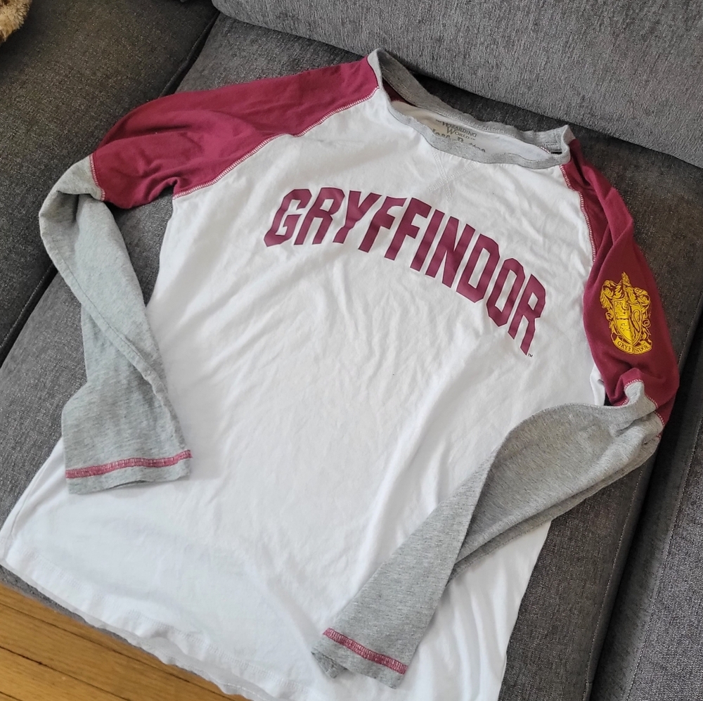 Gryffindor Womens Long Sleeve Shirt - Red and Gray